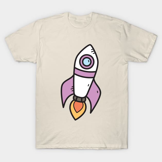 Rocket Cartoon T-Shirt by yellowline